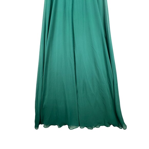 Davids Bridal Chiffon Sleeveless A-Line Gown V-Neck & Spaghetti Straps Dress Siz - Picture 15 of 15